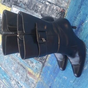 Voz womens heeled leather boots